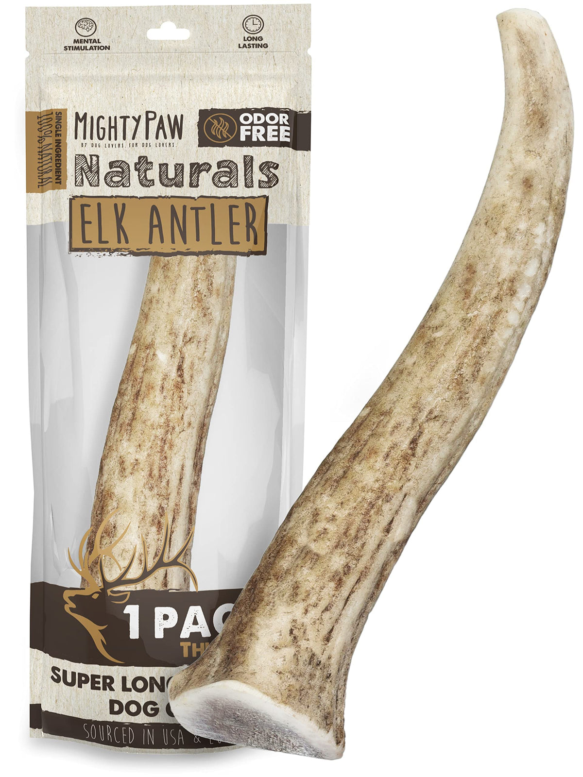 Mighty Paw Elans entiers de 6 pouces pour chiens offrant une mastication robuste.