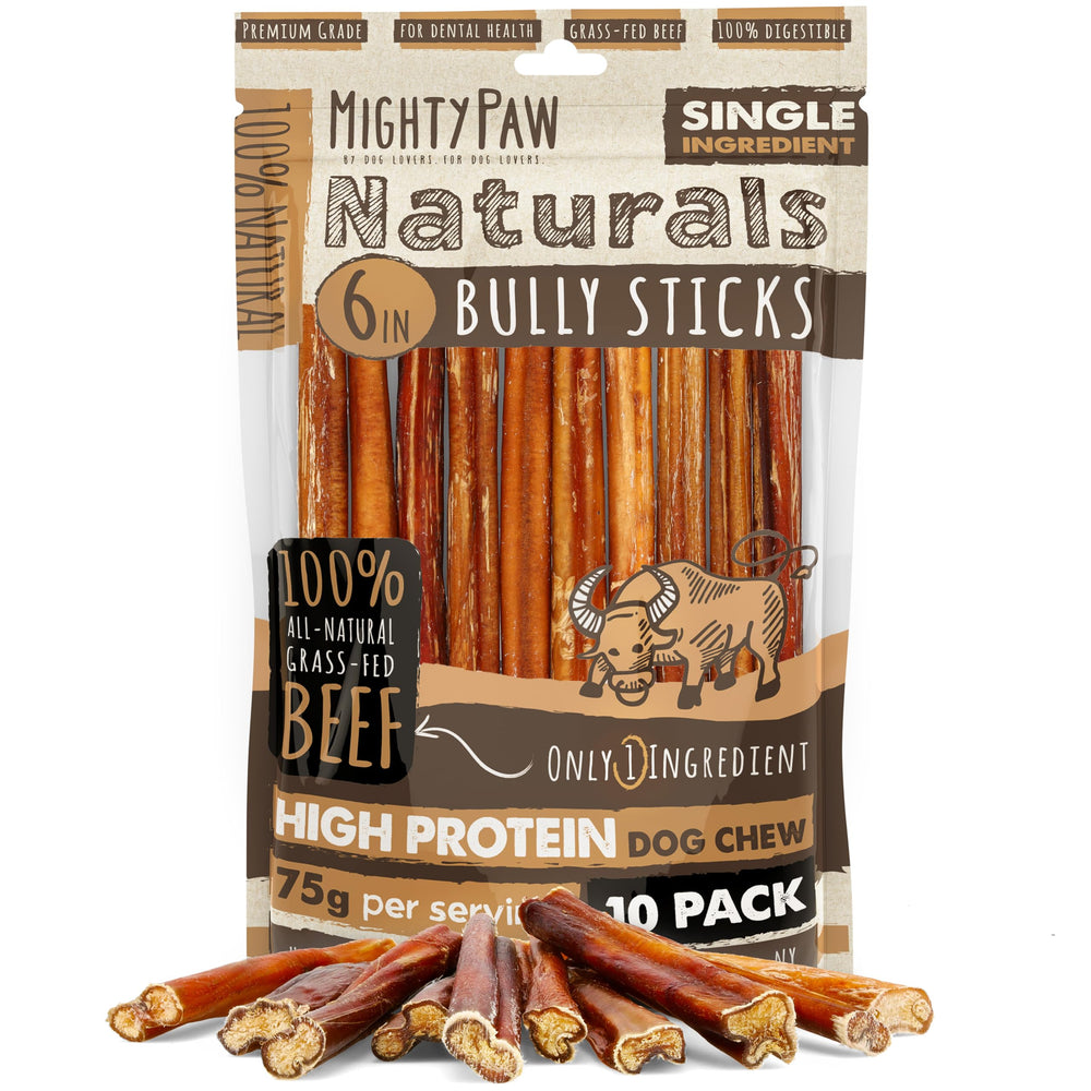 Mighty Paw Naturals bully sticks pour petits chiens: mastication durable et naturelle