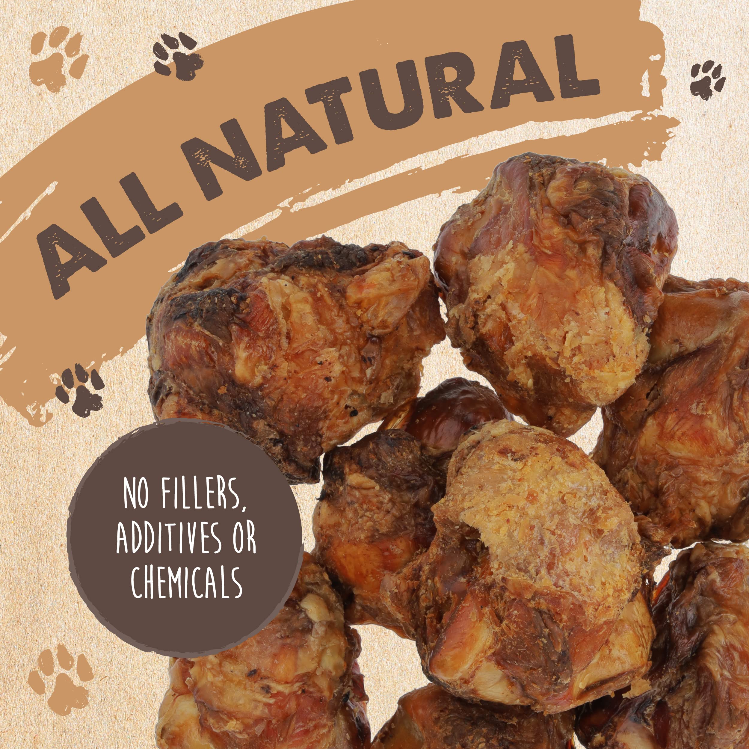 Mighty Paw Naturals Os Genou Boeuf Avec Viande: friandise 2-en-1 pour chien.