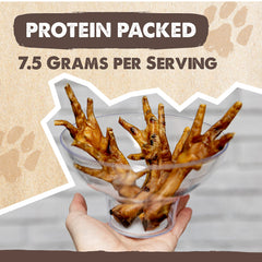 Sachet 30 pièces Mighty Paw Naturals pattes de poulet prêt à l'emploi.