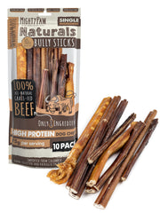Pack Mighty Paw Naturals Varieté Bully Sticks pour chiens, variété adaptée à tous les gabarits.