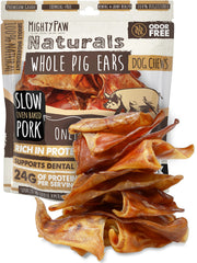 Mighty Paw oreille porc entieres chien : friandise naturelle et digestible.