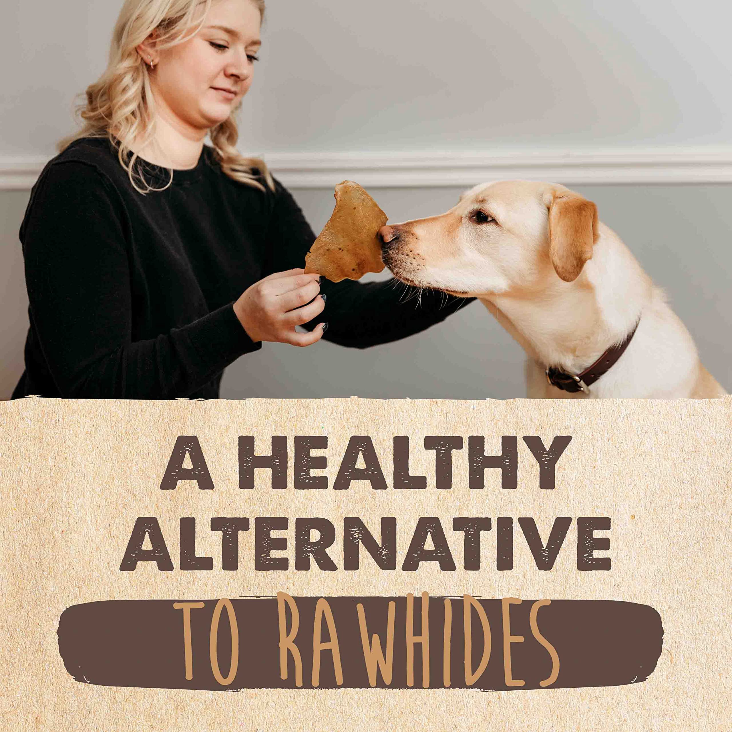 Mighty Paw Oreilles vache proteines-naturelles, soutien musculaire potentiel pour chiens actifs.