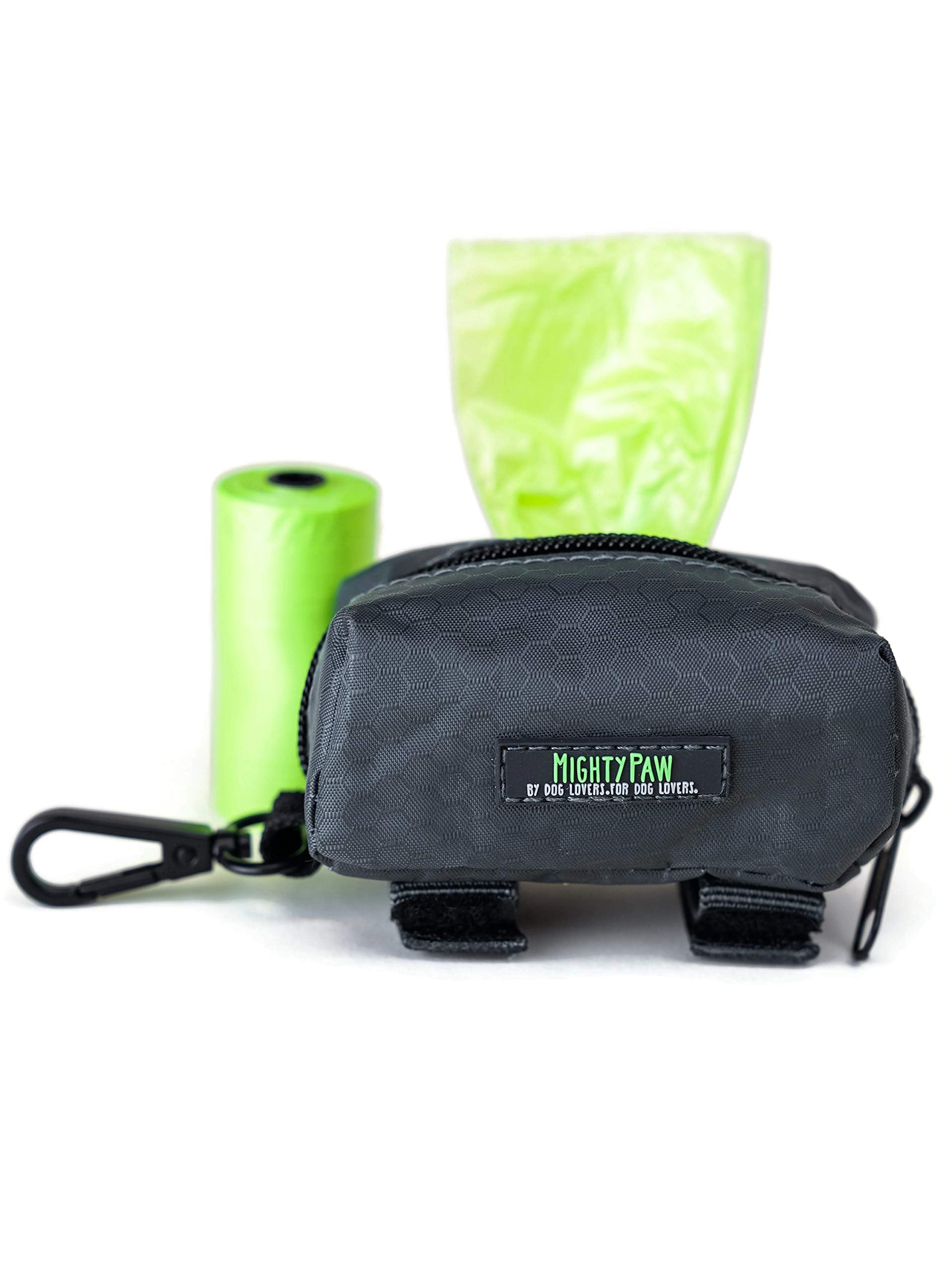 Porte-sac Mighty Paw zippé avec mousqueton, pratique pour sacs et clés.