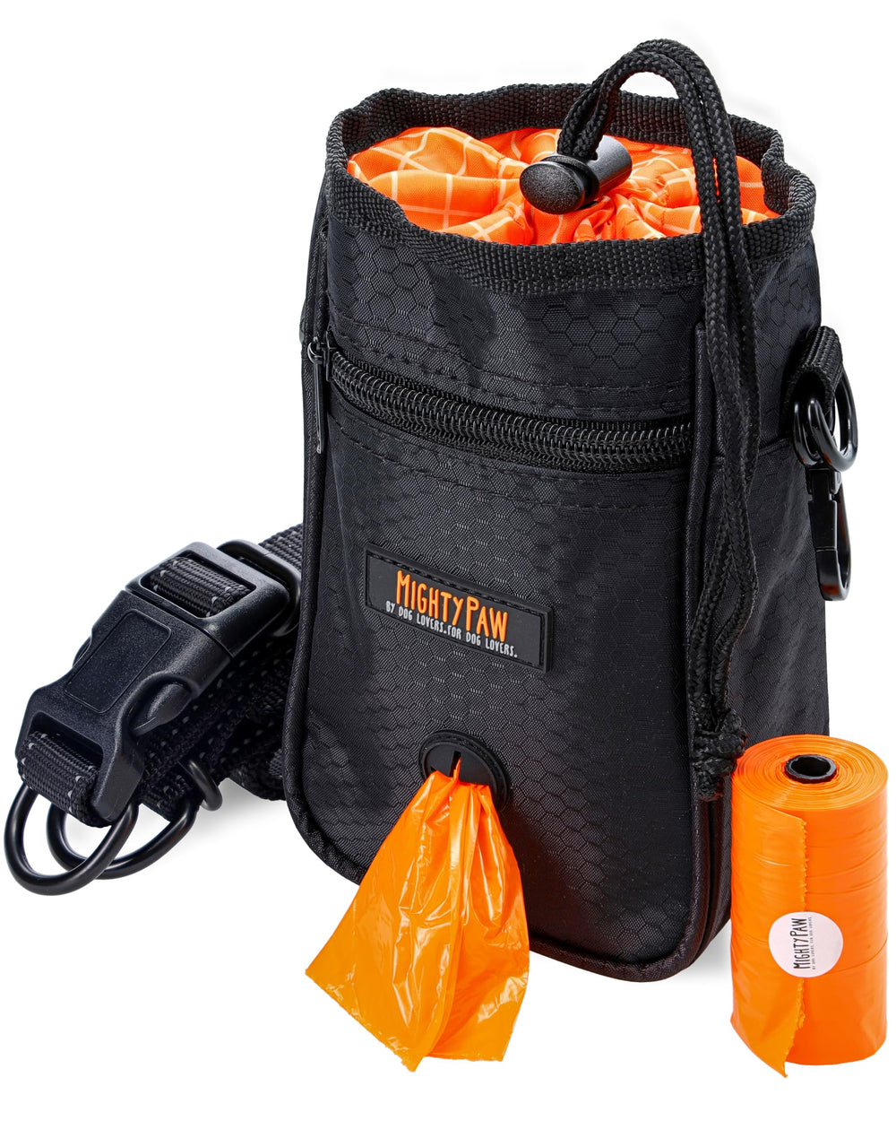 Mighty Paw sac-collations chien, fermeture à cordon pour accès rapide lors des sorties.