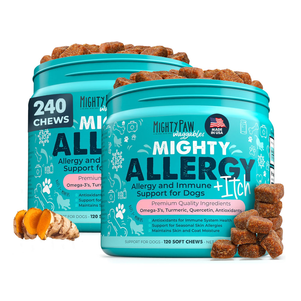 Mighty Paw Waggables pack allergie-immunité 2x: soutien immunitaire potentiel pour chiens.