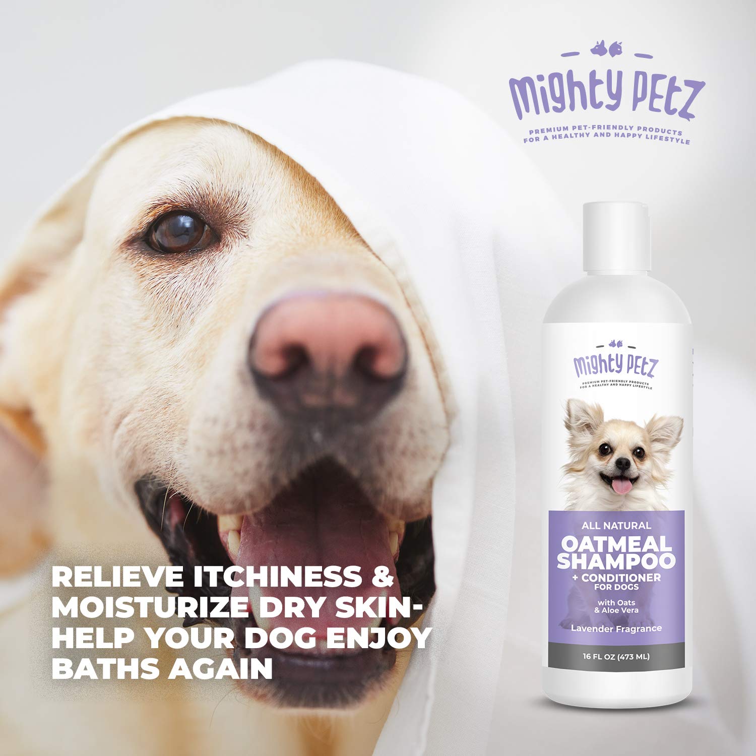 Cinq avantages du pelage avec lavande lors du bain Mighty Petz.