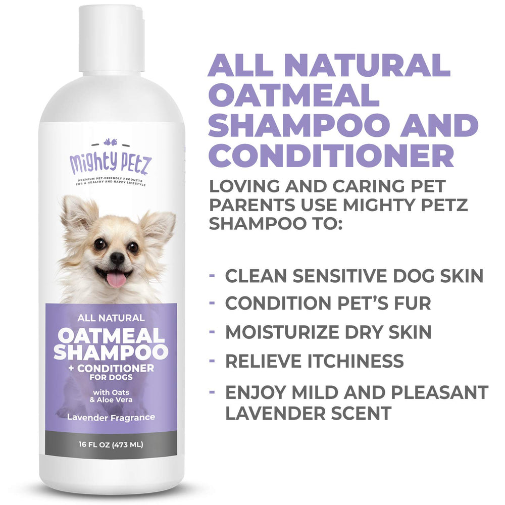 Mighty Petz pH équilibré, soin pelage pour chiens sensibles.