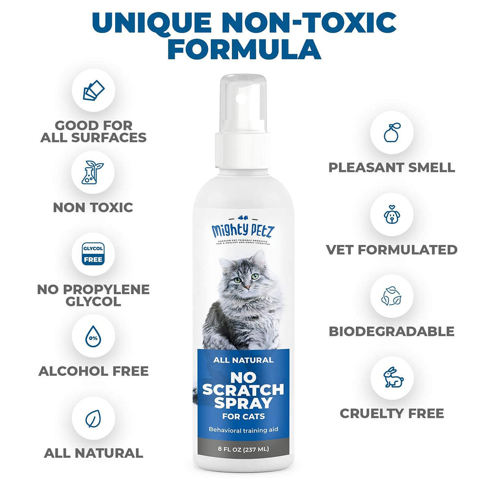 Mighty Petz spray anti-griffure sur meubles en bois — protège vos surfaces.