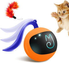 Migipaws balle-chat interactive orange stimule curiosité et activité du chat.