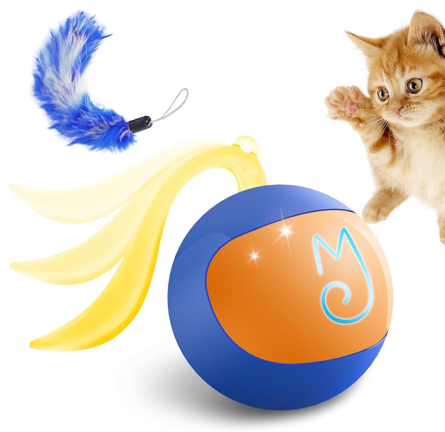 Migipaws balle chat interactive, stimule chasse et exercice quotidien.