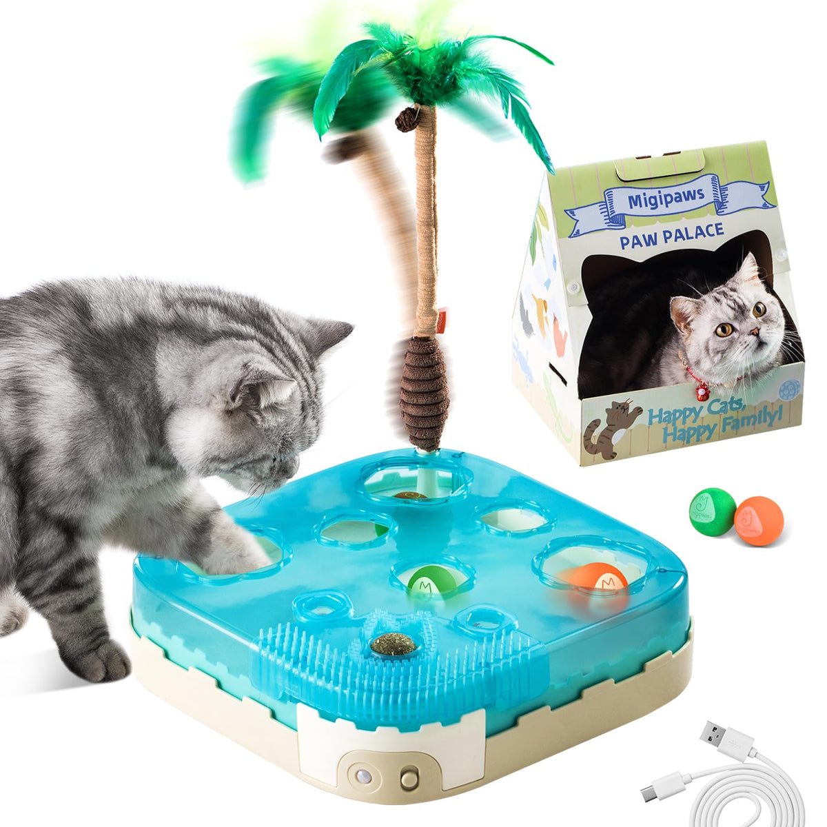 Migipaws balle eva roulante pour stimuler l'activité du chat