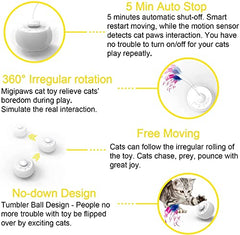 Migipaws boule rotation automatique: divertissement autonome en intérieur.