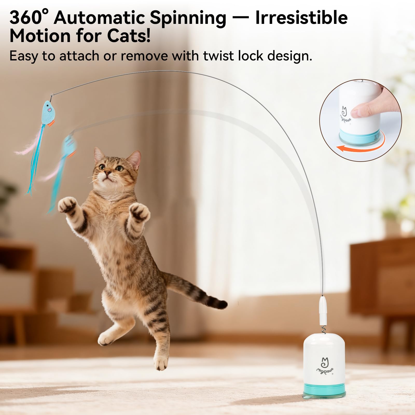 Migipaws Fil fer 70 cm : zone de jeu élargie et dynamique.
