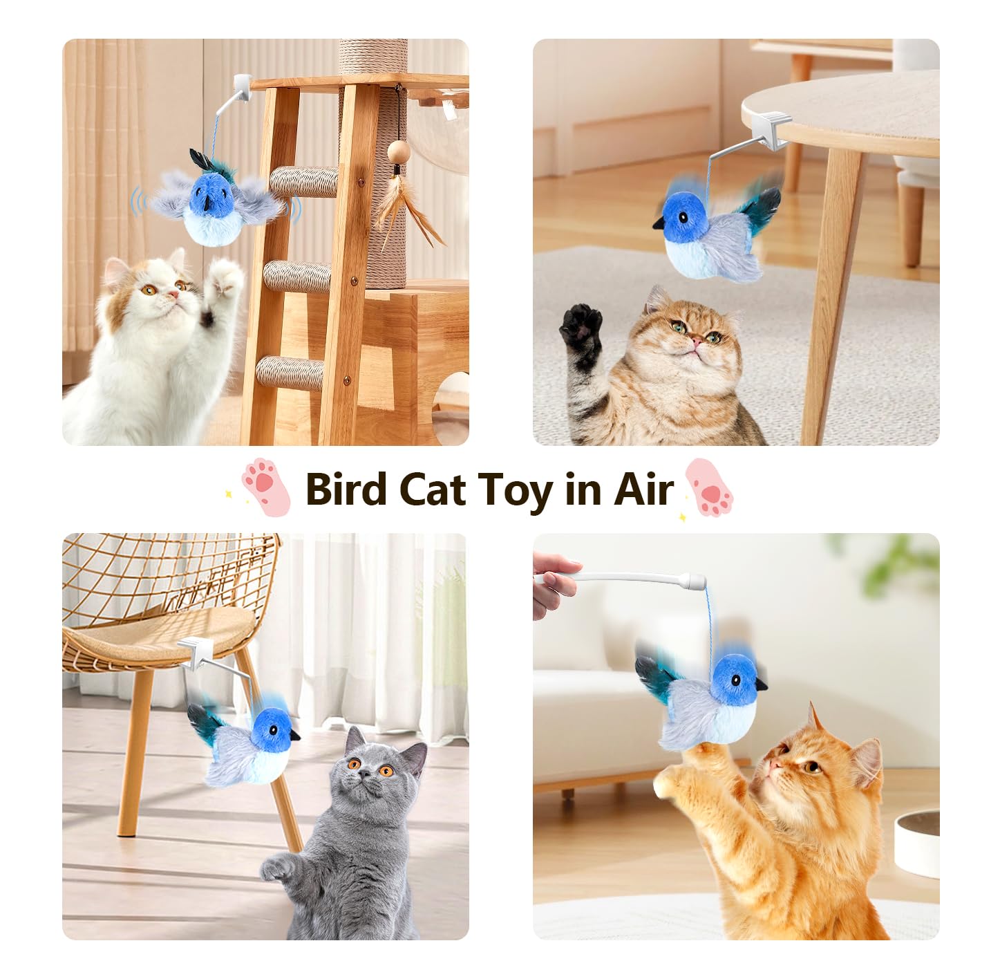 Migipaws herbe à chat poche bleu, ajoute des sensations pendant le jeu.