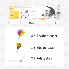 Migipaws lot de 6 plumes arc-en-ciel pour remplacement facile et économique.