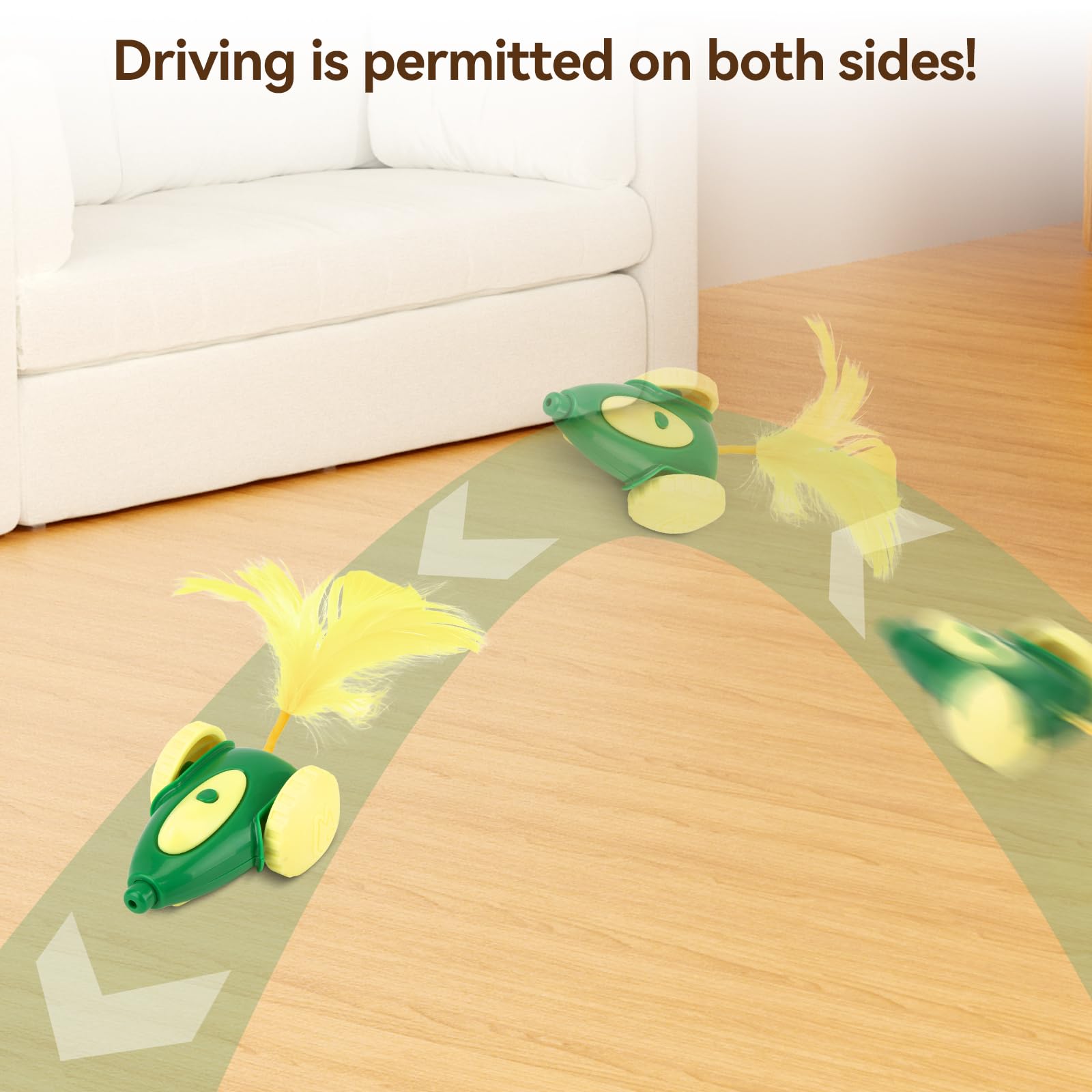 Migipaws MigiCar: roues larges en silicone pour sol fluide.