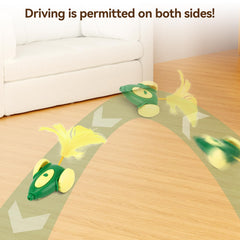 Migipaws MigiCar: roues larges en silicone pour sol fluide.