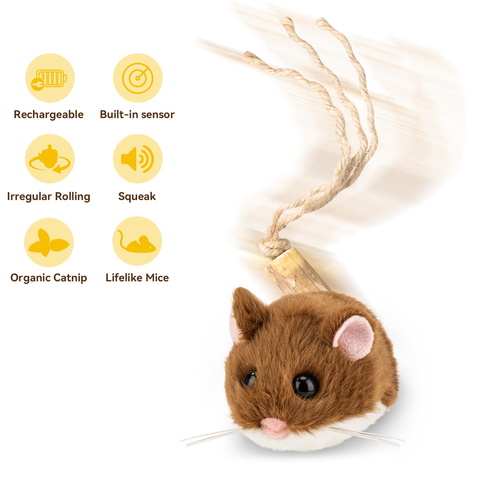 Migipaws Migimouse réactivation automatique grâce aux capteurs pour jouer sans interruption.