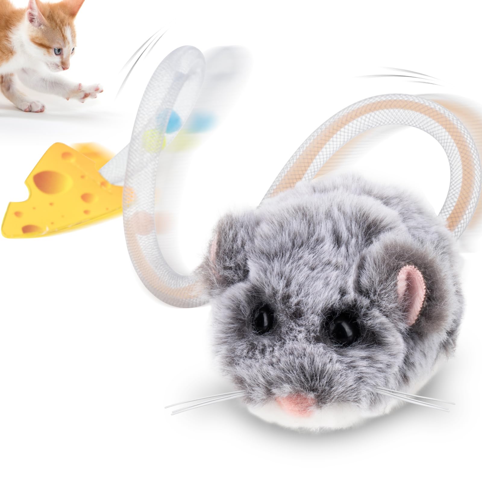 Migipaws Migimouse: souris roulante 360°, attire l'attention du chat et stimule la chasse.