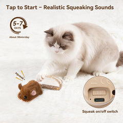 Migipaws Migimouse sifflet réaliste pour attirer l'attention et encourager le jeu.