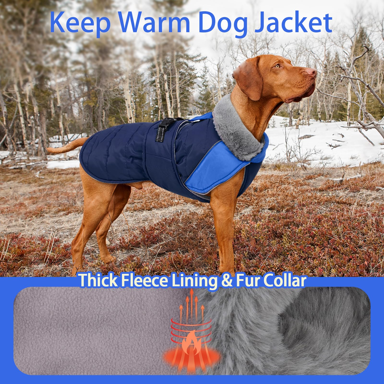 MIGOHI bande réfléchissante sur manteau hivernal pour chien moyen