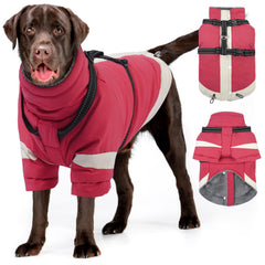 MIGOHI manteau pour chien avec harnais intégré, vue avant, pratique pour balades hivernales.
