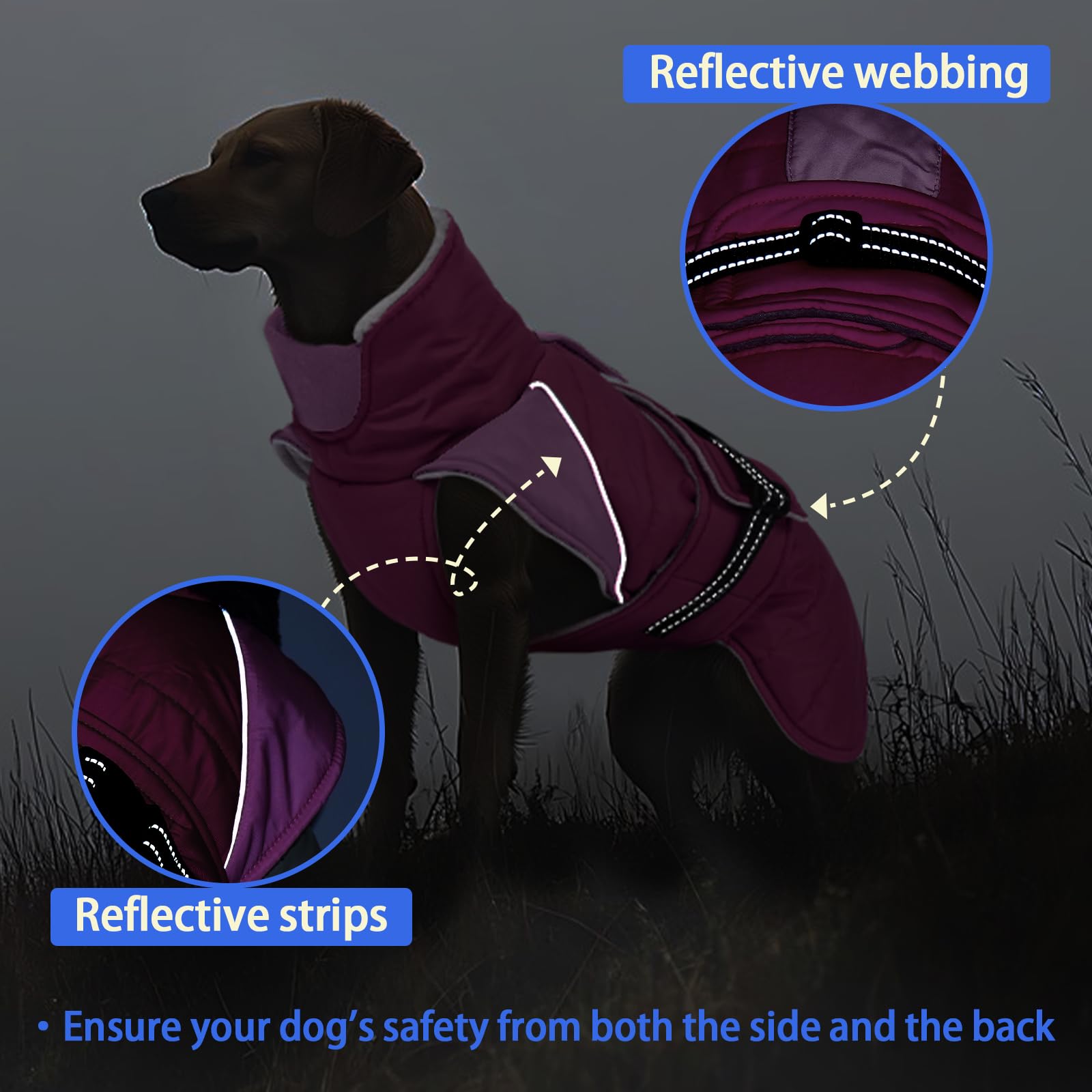 MIGOHI manteau chien avec ouverture pour harnais, promenades faciles.