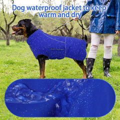 MIGOHI manteau hiver chien bleu L, bandes réfléchissantes pour sécurité nocturne.