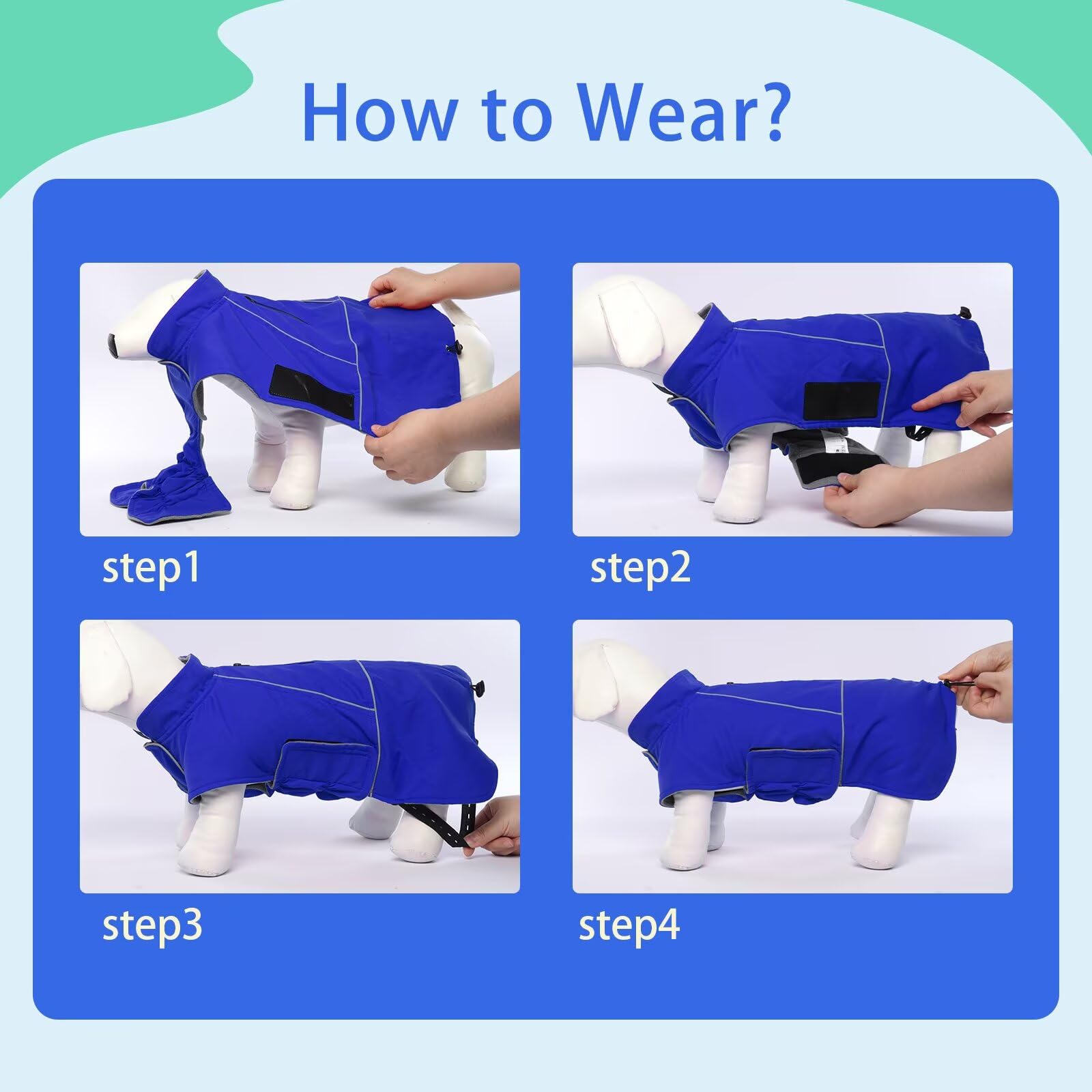 MIGOHI manteau hiver chien bleu L, lavage en machine simplifiant l’entretien.