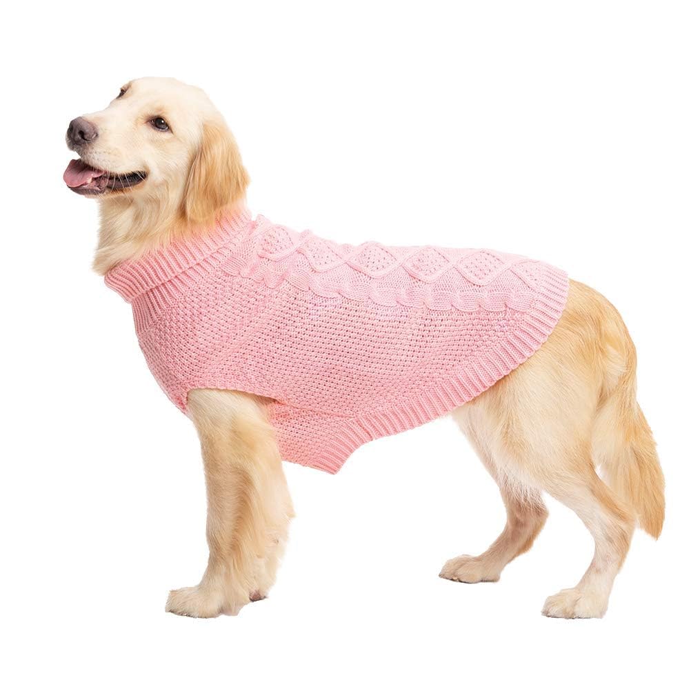 Mihachi pull col roulé chien, détail couture et texture douillette