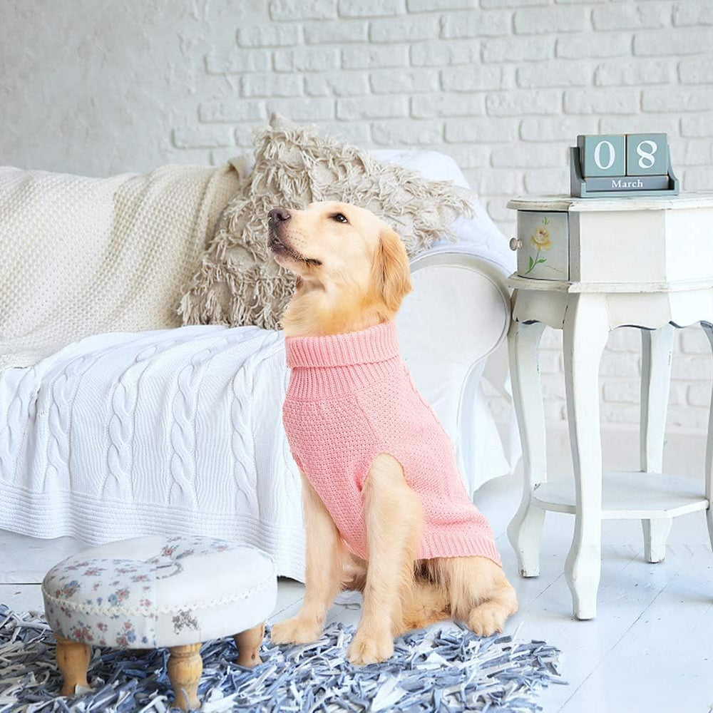Mihachi pull col roulé chien, promenade hivernale en extérieur