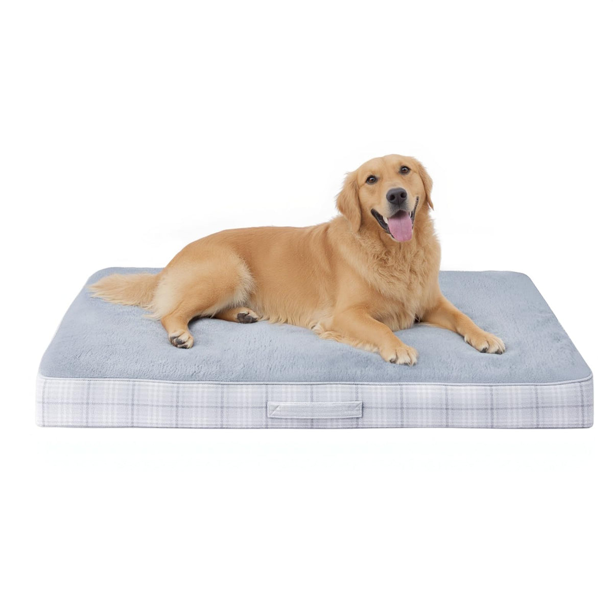 MIHIKK lit orthopédique chien lavable gris, soutien moelleux et durable pour grands chiens.