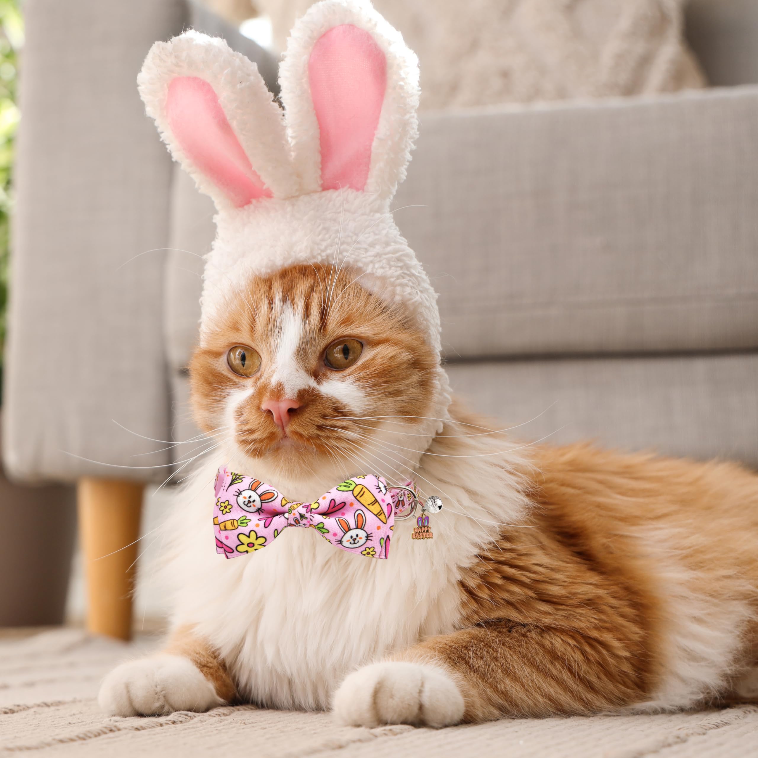 Boucle de dégagement sécurité, collier Paques chat Miiemiu.