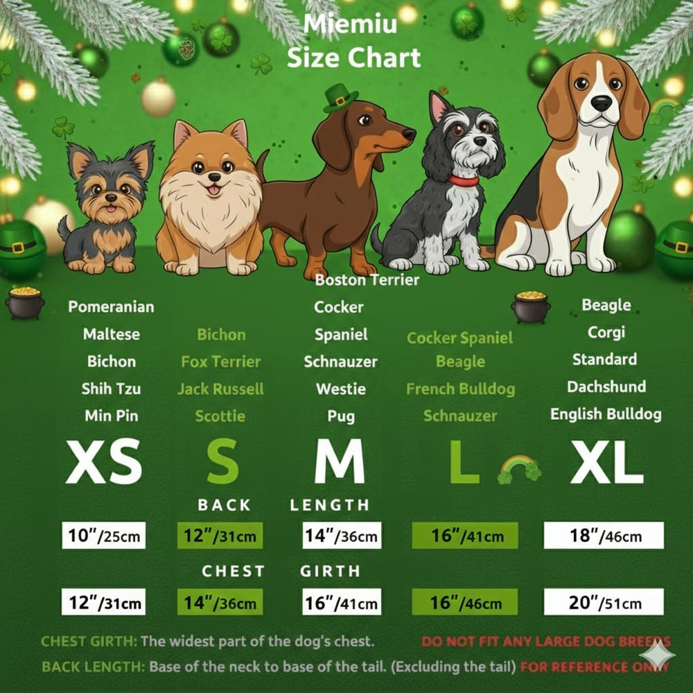 Robe Miiemiu chien Saint-Patrick, matière respirante pour promenade détendue.