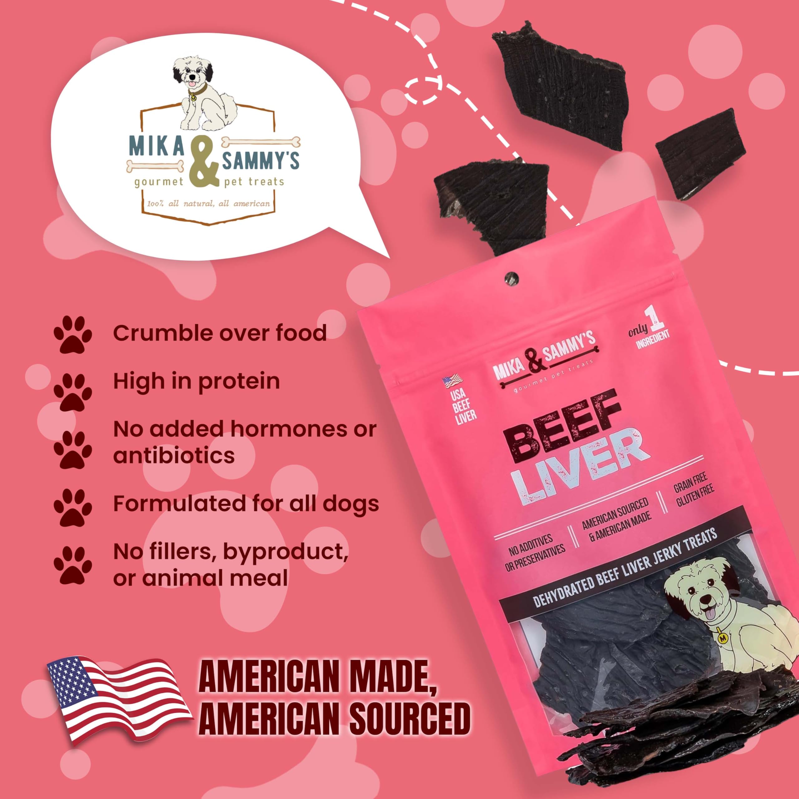 Mika et Sammy's Gourmet Foie de boeuf séché, arôme engageant pour moments de partage