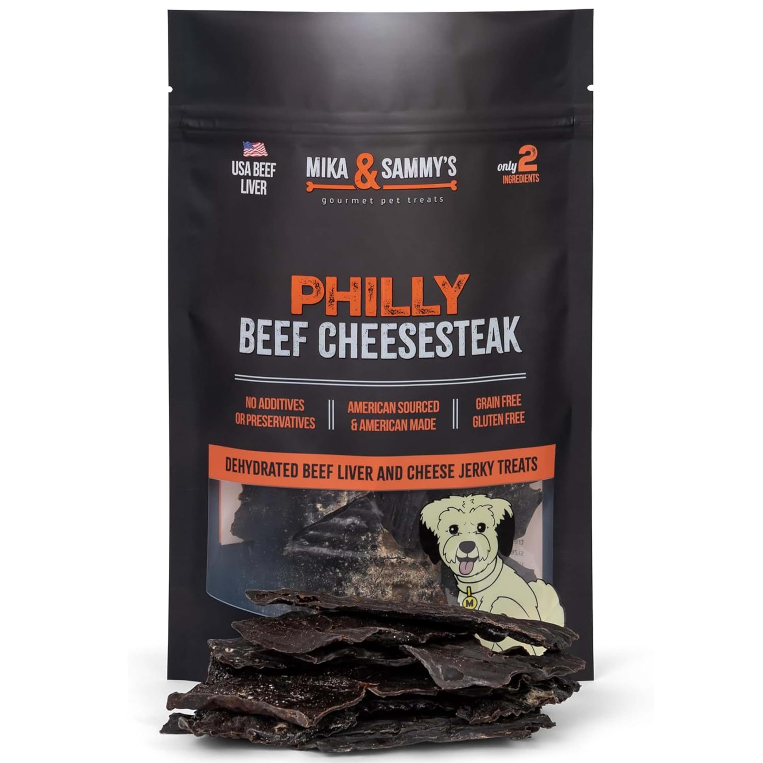 Friandise foie-boeuf sechee Mika et Sammy pour chien, recompense savoureuse.