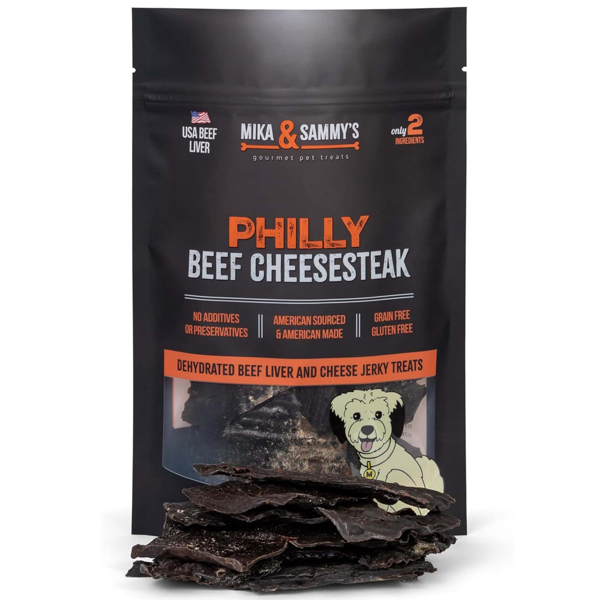 Friandise foie-boeuf sechee Mika et Sammy pour chien, recompense savoureuse.