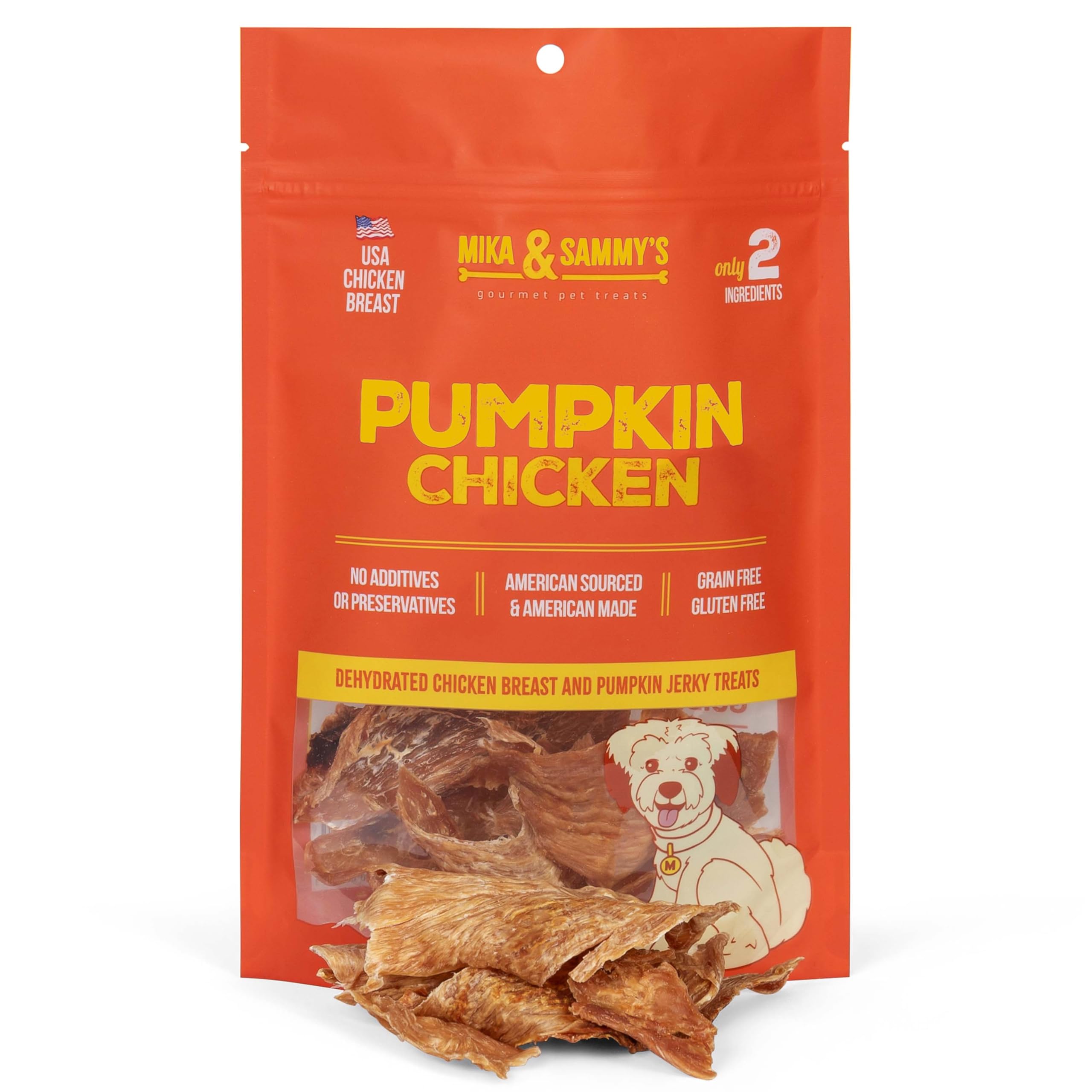 Mika et Sammy's Friandises poulet-potiron, emballage 12 oz, récompense pratique.