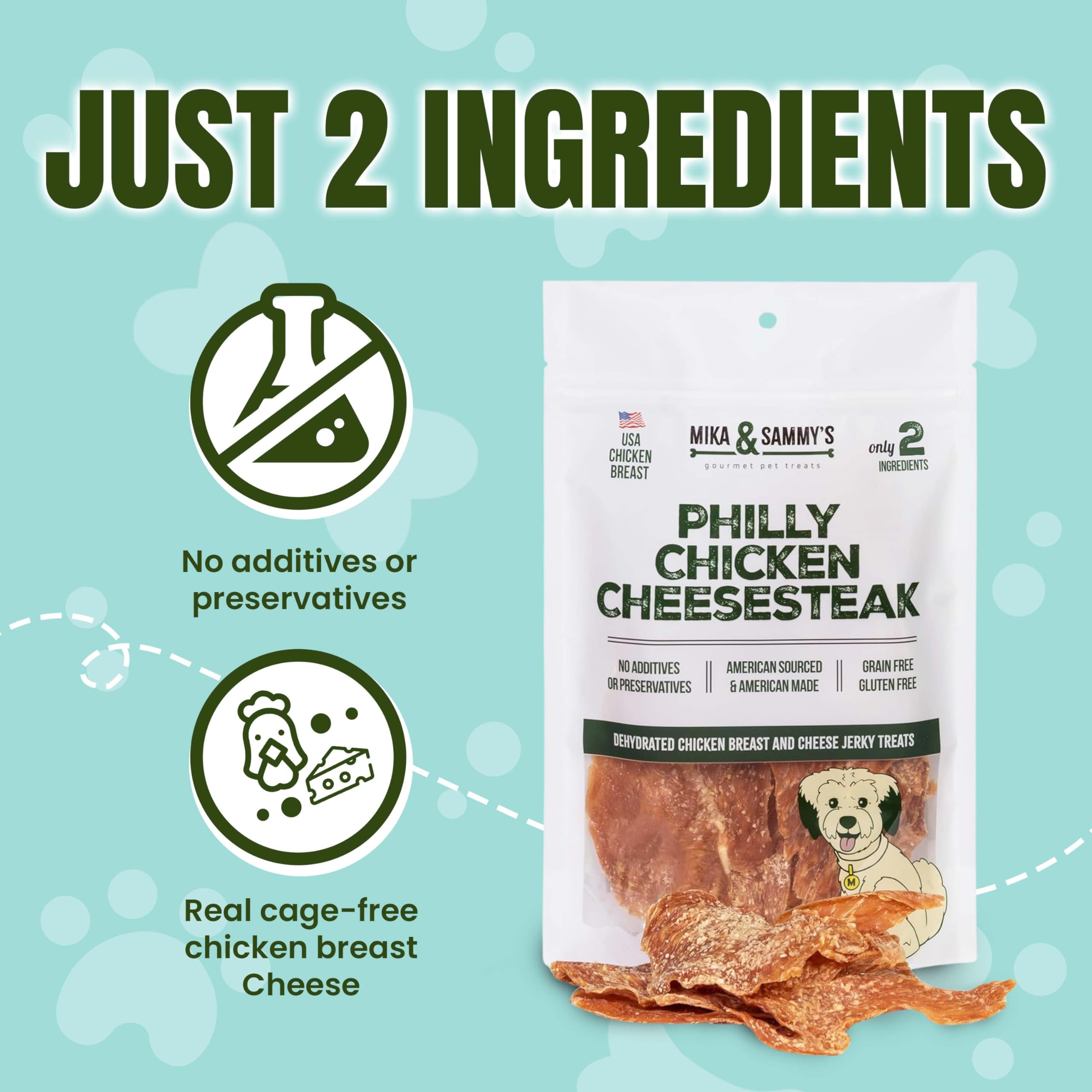 Poulet-fromage, saveur riche des friandises Mika et Sammy's pour chiens.