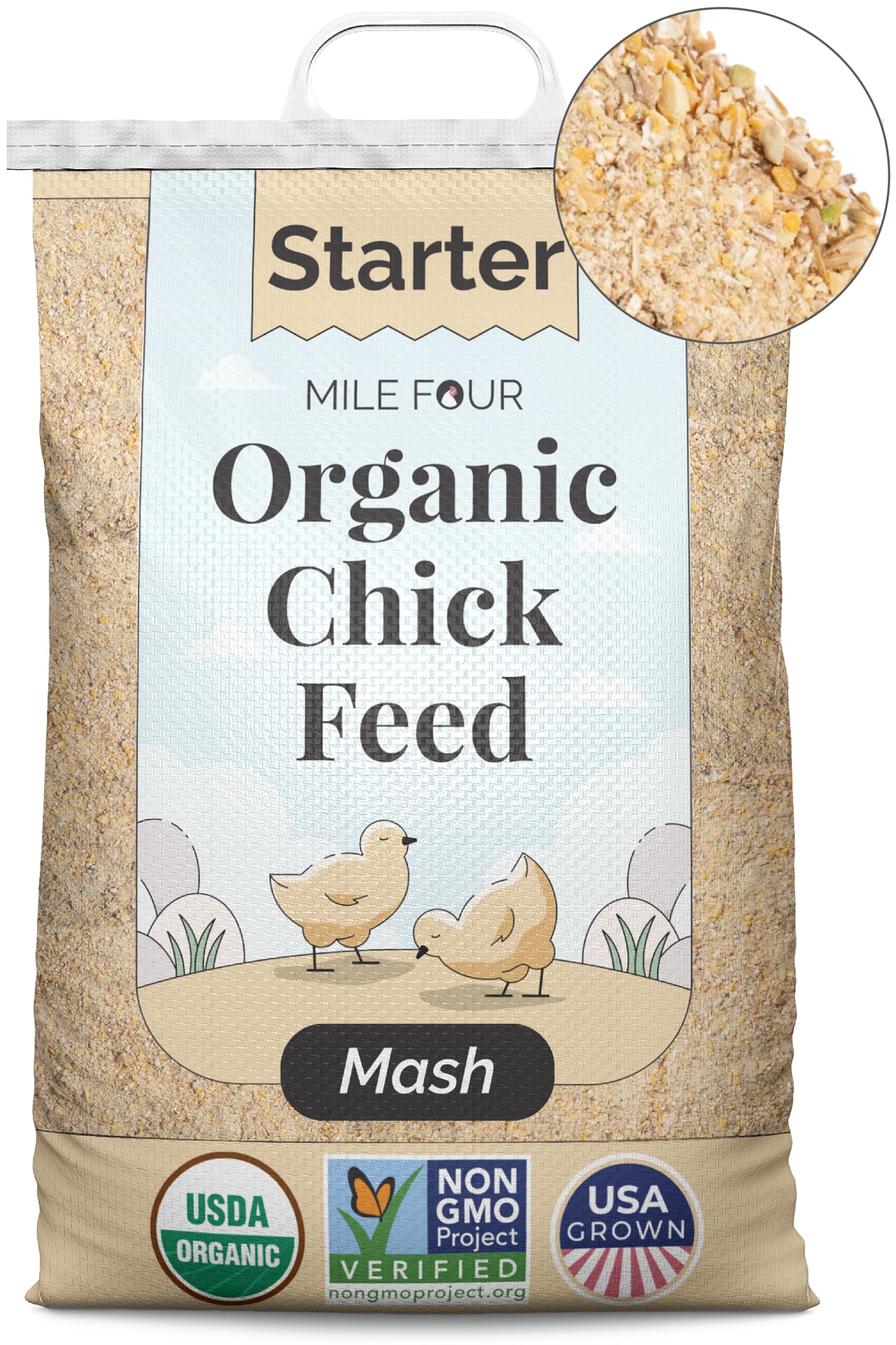Mile Four démarrage mash poulets, démarrage facile et croissance saine.