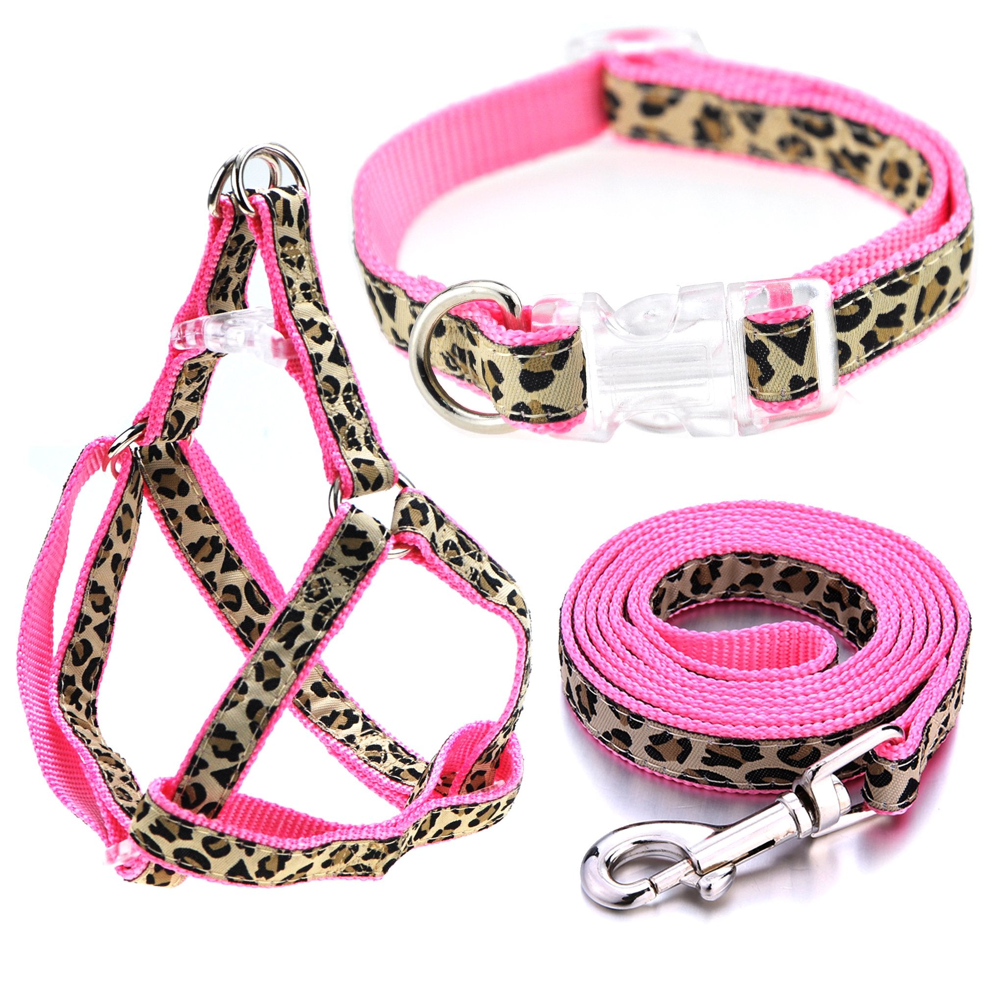 Harnais Mile High Life Léopard Rose XS pour chien, contrôle sûr lors des promenades.