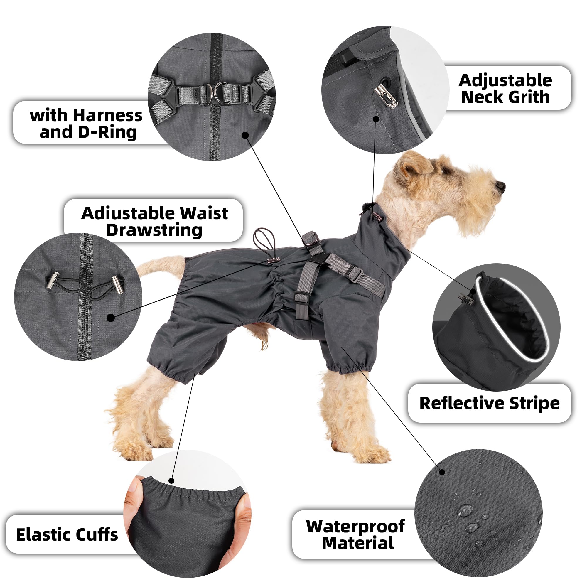 Mile High Life imperméable chien, bande réfléchissante pour visibilité nocturne.