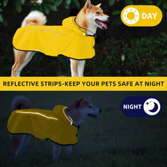 Mile High Life imperm chien jaune, vue dos avec trou pour collier et laisse