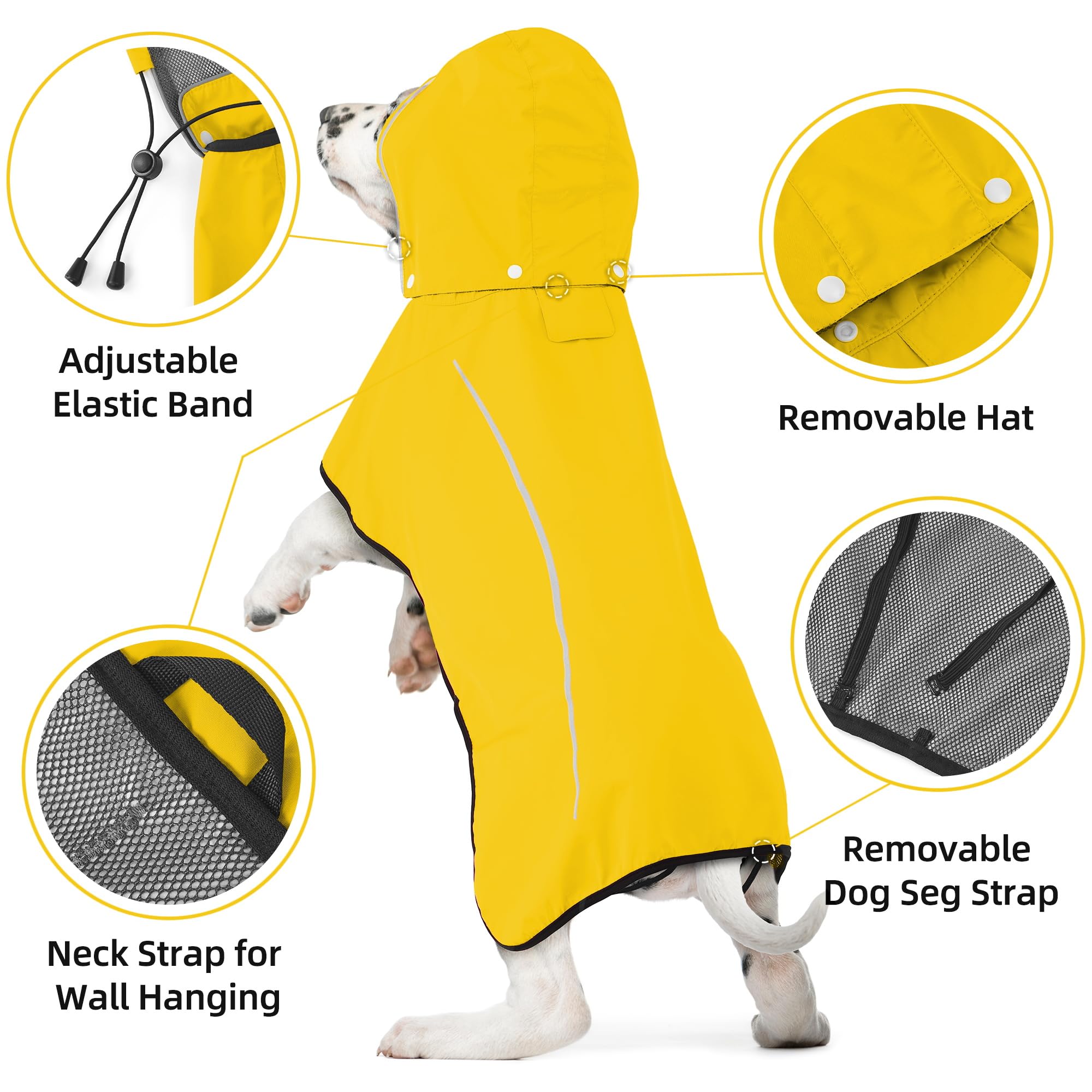 Mile High Life imperm chien jaune, trou-dos-laisse pour connexion facile