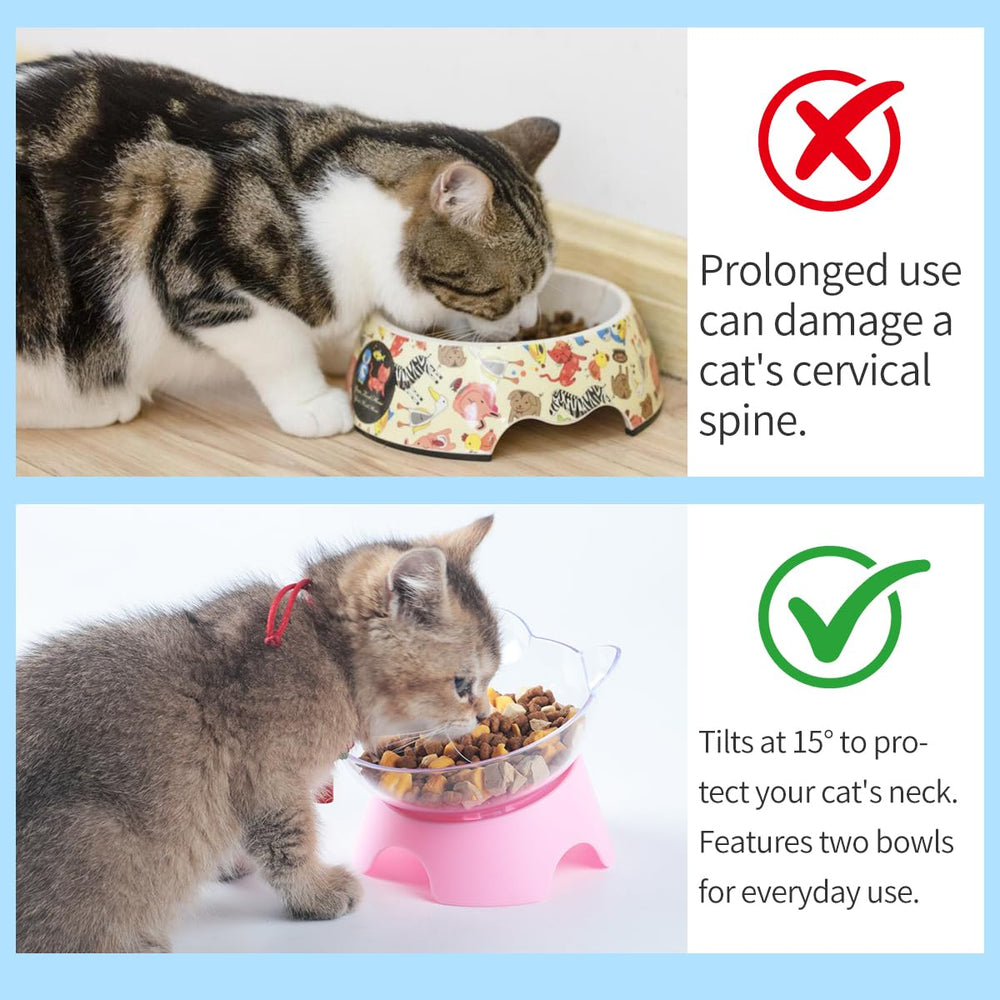 MILIFUN bol chat incline favorise une posture naturelle au repas