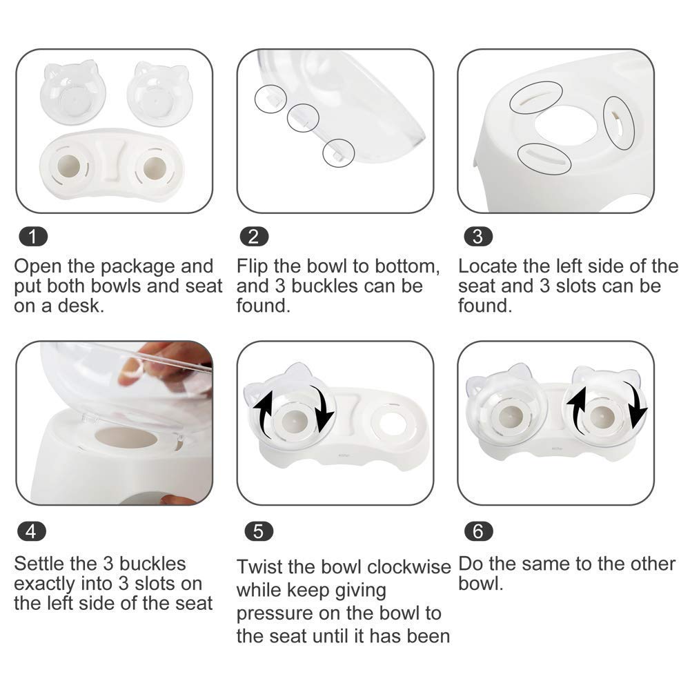 Milifun gamelles chat base stable et anti-debordement pour repas propres.