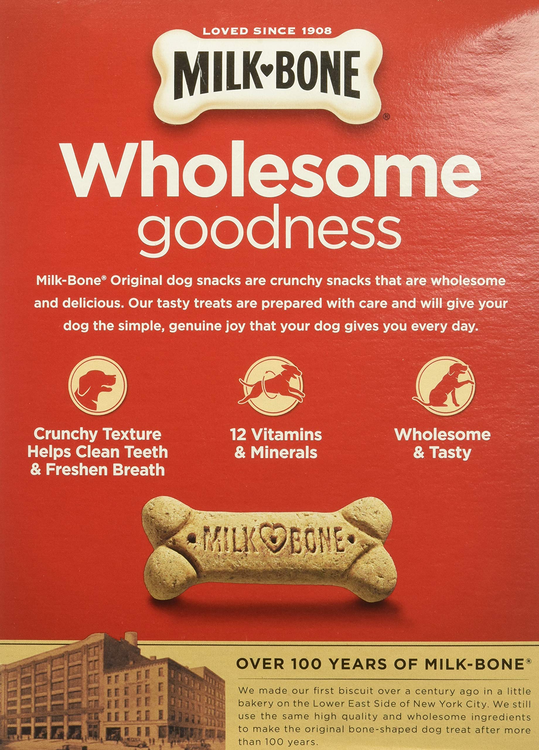 Milk-Bone: biscuit moyen pour chien 20-50 lb, format pratique.