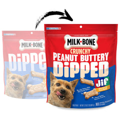 Milk-Bone: enrobage cacahuète sur le dessous pour un goût riche