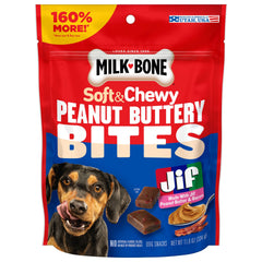 Milk-Bone bouchées moelleuses au beurre de cacahuète et bacon pour chiens.